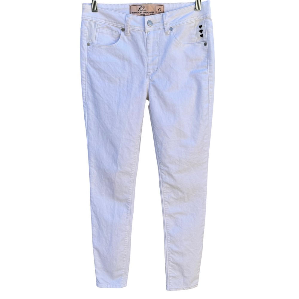 G‎ by Giuliana Alice Through the Looking Glass White Heart Skinny Jeans Size 6